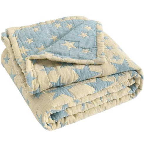 NTBAY 3 Layer Toddler Blanket, Muslin Cotton Jacquard Bed Blankets, Lightweight Thermal