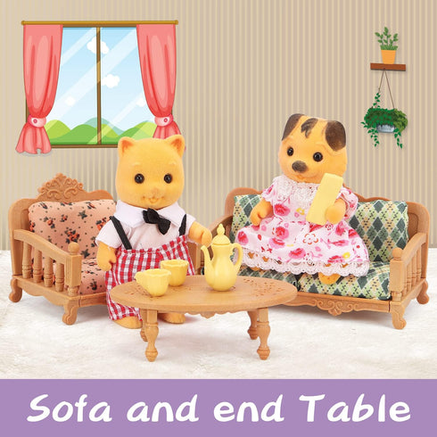 Dollhouse Furniture Set for Kids Toys, Miniature Doll House Accessories for Pretend Play, Boys Girls & Toddlers Age 3+