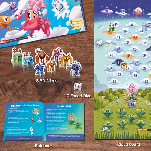 6-8 1 Cloud Hoppers Addition and Subtraction Game - Fun Math Board Game for Year Olds, Easy to Play Educational Game