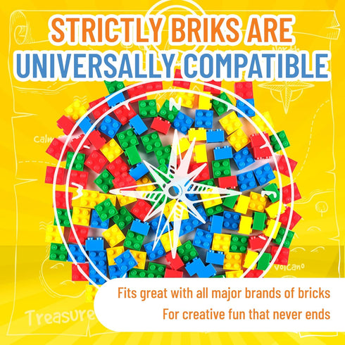 Strictly Briks Classic Bricks Starter Kit, 144 Pieces in Blue, Green, Red, Yellow, 2x2 Inches, Compatible with Major