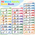 FOIFIS 30 3-8 Word Family Build Book, Read and Rhyme Flip Activity Book, Dinosaur ABC Learn to Read Phonics Flash Cards
