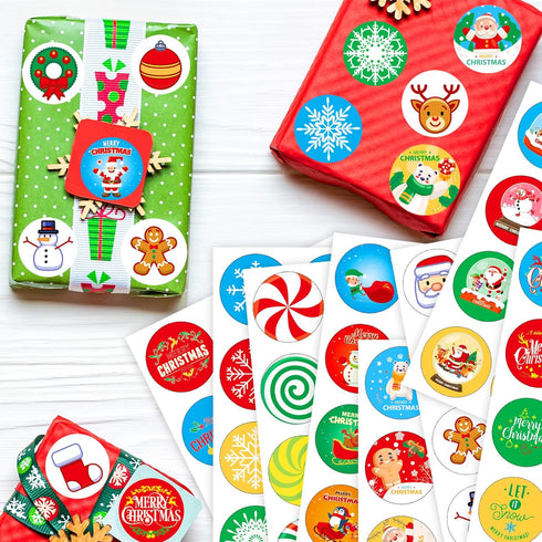 Christmas Stickers 32 Sheets with Snowman, Reindeer, Santa Claus, Kids Decals for Toys Gifts Crafts Decorations