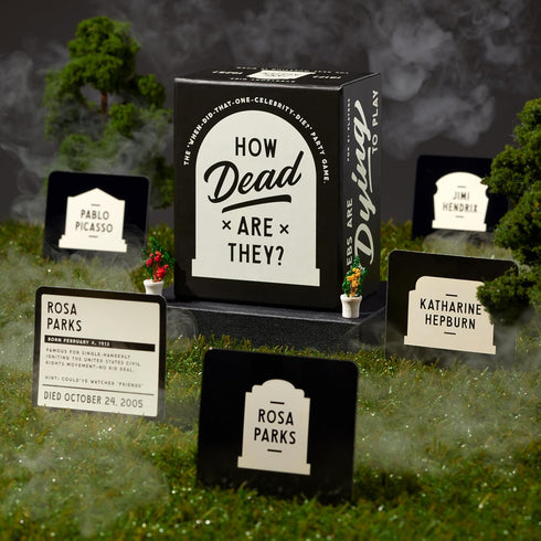 Brass Monkey How Dead are They – Party Game with 350 Game Card Prompts to Figure Out When Celebrities Died