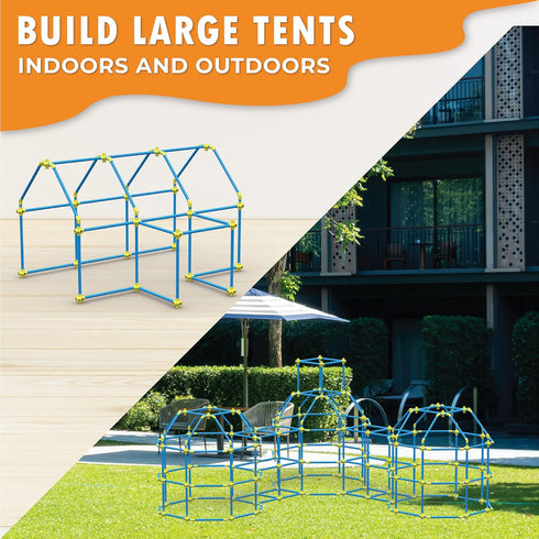 Fort Building Kit for Kids, 180pc Modular Fort Builder STEM Toy Set, DIY Make Your Own Fort Playset