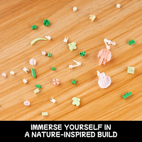 Nipurex 520 Flower Bouquet Building Kit, Hibiscus Flower Building Blocks with Dust Cover, Brick Flowers Building
