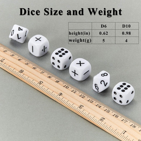 Gejoy 18 Pieces Teaching Dice Set for Math Operation, Number and Dot Dice - Classroom Supplies