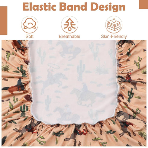 4 32 16 5 Inch CroBlissful Pcs Western Stretchy Baby Changing Pad Covers for Boys and Girls Soft Diaper Changing Table