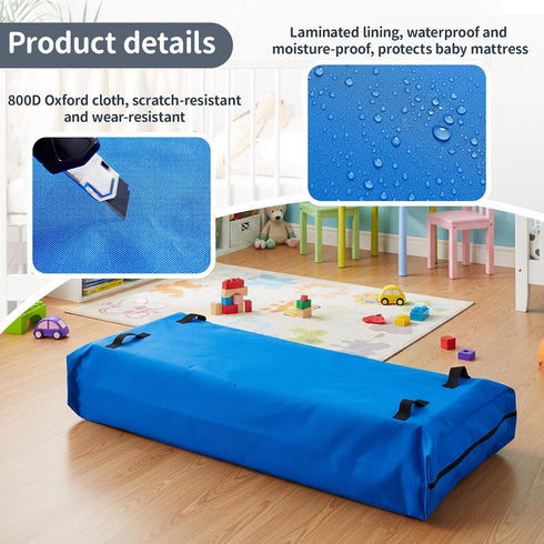 Colingmill 2 8 52.5 28 6.5 Pcs Waterproof Crib Mattress Storage Bag, Oxford Cloth Heavy-Duty Zippered Mattress