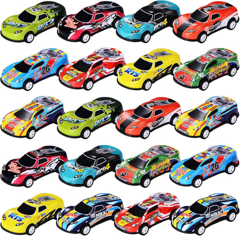 20 Pack 3.4 Inch Metal Pull Back Toy Cars for Boys Girls Toddlers 3-7 Years Old, Party Favors, Goodie Bag Stuffers