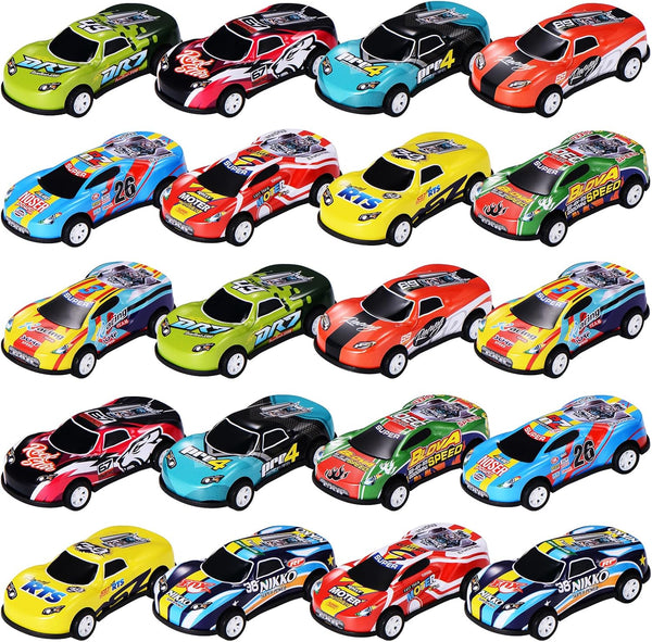 20 Pack 3.4 Inch Metal Pull Back Toy Cars for Boys Girls Toddlers 3-7 Years Old, Party Favors, Goodie Bag Stuffers