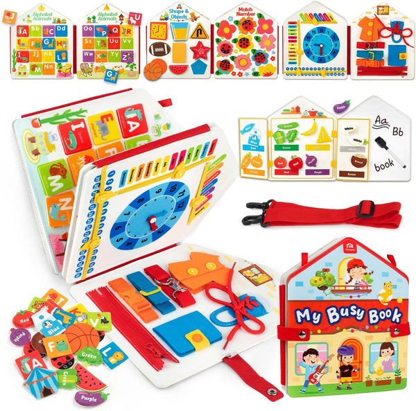 Coogam Toddler Felt Montessori Busy Book, Activity Busy Sensory Boards Fine Motor