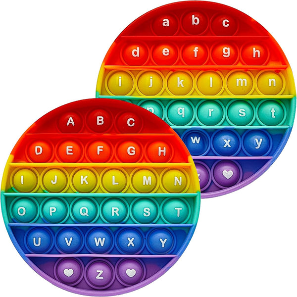 Alphabet Pop Fidget Toy Letters ABC Numbers, Learning Educational Toys Round Sensory Popper Games for Kids