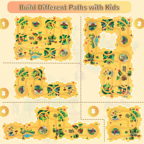 3-5, Set, 3 4 5 6 3 4 5 6 3 Plastic Floor Puzzles for Kids Ages Puzzle Track Car Play Educational Montessori Toys