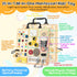 Wooden Busy Board with LED LightMontessori Baby Learning Toys for Toddlers , Sensory Activity Board , Travel