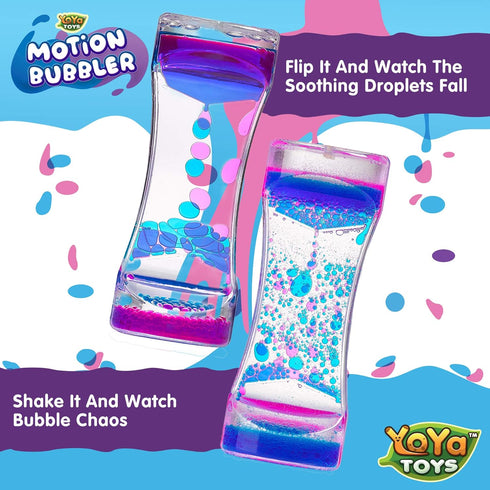 YoYa Toys Liquimo - Liquid Motion Bubbler 1 Pack, Sensory Fidget Toy for Kids & Adults, Hourglass Bubble Timer