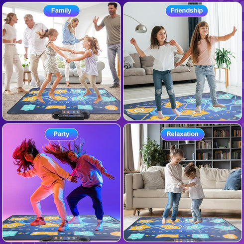 Zitranse 2Player 3 4 5 6 7 8 9 10 11 12+ Dance Mat for kids, Electronic Double Dance Mixer Rhythm Step Play Mat,Dance
