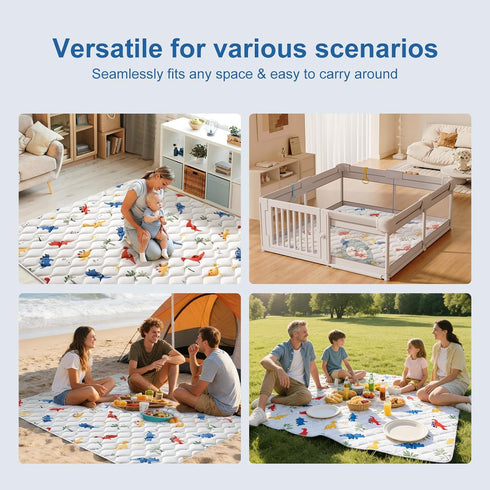 79" 71", Odorless Premium Foam Baby Play Mat x Soft Microfiber Fabric Crawling Mat for Floor- Comfortable