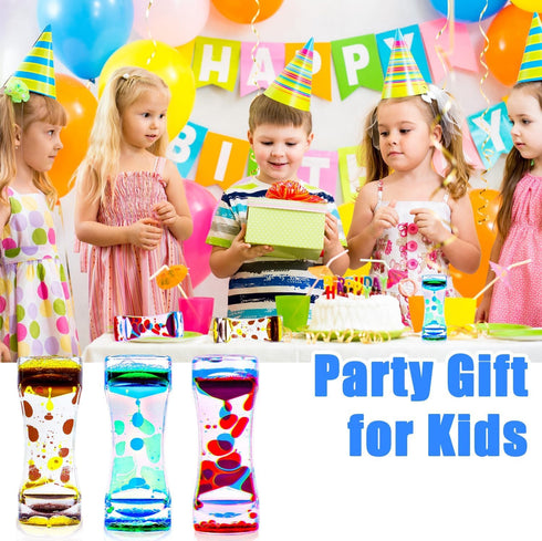 12 Pack SUNPROUND Liquid Motion Bubbler Sensory Toys, Liquid Timer Desktop Colorful Hourglass Liquid Bubbler, Small