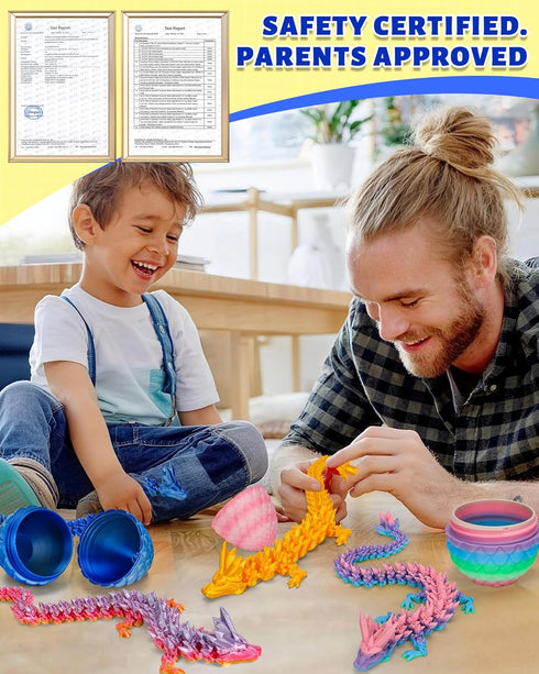 12" 3D 3D 5-7 4-6 8-12 TBOLINE Printed Dragon Egg, Christmas Stocking Stuffers for Kids Boys, Cool Printer Articulated
