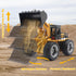 Fistone 9 Channel RC Front Loader, 4WD Alloy Shovel Loader Tractor, 2.4Ghz RC Bulldozer Toy with Lights for Kids 8-12