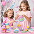 Set 3-5,53PCS Set 3-6 Tea Party for Toddles Musical Kids Tea for Little Girls with Dessert,Cookies,Doughnut,Cake,Cake