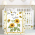 Mixweer 3 Pcs Sunflower Bee Baby Crib Bedding Set Baby Girl Yellow