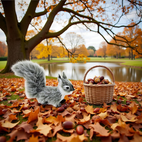 Calsgkspray 1pc Squirrel,12 cm Grey Mini Simulation Plush Mini Squirrel Stuffed Soft Animals Plush for Gift Home Decor