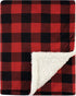 Hudson Baby Unisex Plush Mink and Sherpa Blanket, Buffalo Plaid, One Size