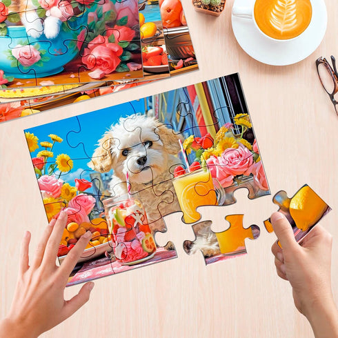 4 Pack 16 Large Piece Puzzle for Seniors - Alzheimer's Cognitive Jigsaw Puzzles for Elderly - Easy Fun Memory Game