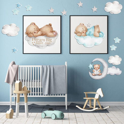 12 78 Yinder Sheet Pcs Bear Highland Cow Wall Decals Cute Highland Cow Sticker Nursery Baby Wall Decor for Kids Girls