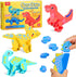 JoyCat Magnetic Wooden Dinosaur Building Toys for Toddlers 1-3, Build and Take