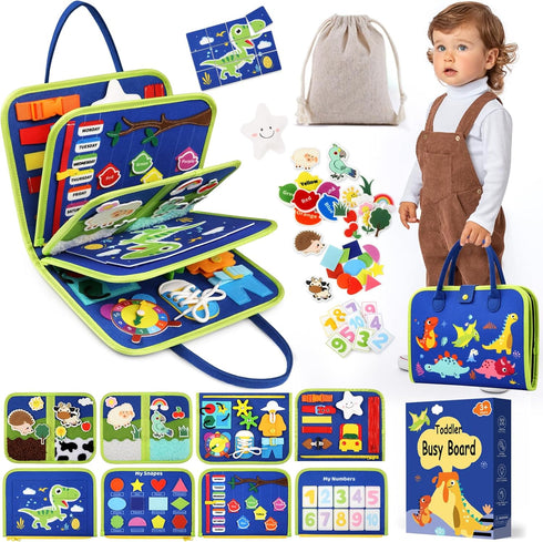 Toddler Sensory Busy Board: Travel Toy Activity Book for Girls Boys, Motor