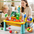 1-3 4-8 2 3 4 5 6 7 8 Kids Water Table Play Toy for Toddlers Years Old - Kitchen Sink with Pump and Flowing Water