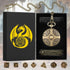 Mini DND Dice Set: 7pcs Polyhedral Metal Dice with Bronze Steampunk Gear Pocket Watch Case
