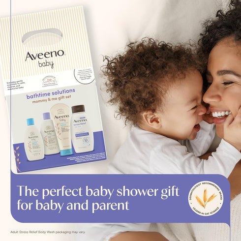 Mommy Set, 4 Aveeno Baby Bathtime Solutions & Me Gift Baby Wash & Shampoo, Calming Bath, Daily Moisturizing Lotion