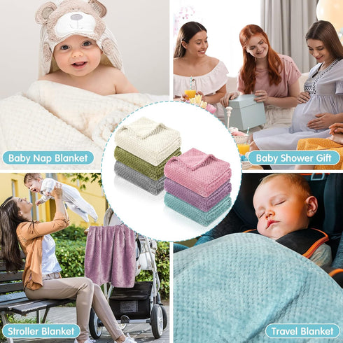 6 Cozy Kids,6 (30 40 Inch) Pcs Baby Blanket Flannel Fuzzy Throw Blankets Soft Warm Fleece Sherpa Blanket for Newborn
