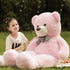Poutmac 4Ft Giant Pink Teddy Bear Soft Stuffed Animals Cute Plush Toy for Women Kids for Valentine's Christmas Birthday