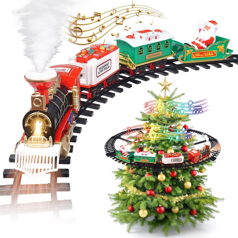 TFHUGFHG Christmas Train Set 2 in 1 Hanging Around The Tree Train Toys