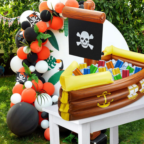 2 Cunhill Pieces Inflatable Pirate Ship Cooler Inflatable Cooler for Halloween Pirate Ship for Food Beverage Serving