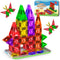 80PCS Mini Magnetic Tiles, Diamond Pattern Travel Magnetic Tiles Building Set with