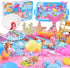 Volmop Sensory Bin for Girl, Play Sand Art Kit with Sandbox, 3.3lb