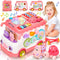 AmiDear Baby Gift for 1-2 Year Old Girl, 10-in-1 Montessori Toys Bus for