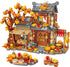 MEIEST Autumn House Building Blocks Set,Chinese Style Particle Construction Building Bricks Toy,Harvest Season
