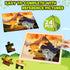 4 Packs Puzzles for Kids Ages 4-6 - Wooden Dinosaur Puzzles for Toddlers Ages 2-4, Educational Dino Toys