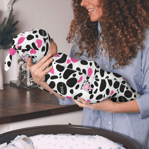 Cow Print Swaddle Blankets, Newborn Receiving Blanket, Baby Swaddle Wrap, Soft Sleeping Sack for Baby Girls Boys