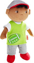 HABA Snug Up Soft Doll Mason- 11.5" Soft Boy Doll with Black Hair (Machine Washable)