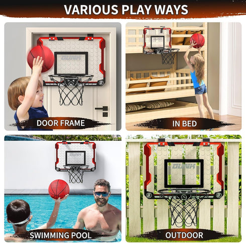 TEMI Indoor Basketball Hoop for Kids - Mini Basketball Hoop with 4 Balls, Toys for Ages 3-12