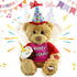 Houwsbaby 13.5'' Birthday Teddy Bear Interactive Stuffed Animal Electric Singing Musical Plush Toy with Cupcake for Kids