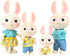 Honey Bee Acres The McScampers Rabbit Family - 4 Mini Flocked Doll Play Figures for Kids, Collectibles, Pretend Play