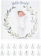 lulujo Baby’s First Year Milestone Blanket and Card Set | 40in x 40in (Hello World)